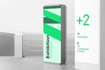 Indoor Signage Mockup exhibition lorem ipsum dolor sit amet, consectetur adipiscing elit, sed do eiusmod tempor 