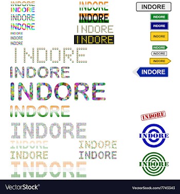 Indore text design set vector image