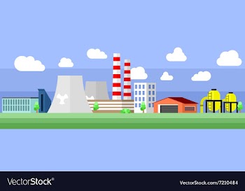 Industrial factory building vector image