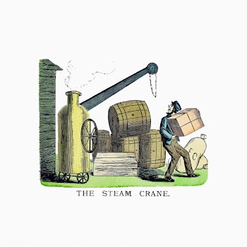 Industrial steam crane vintage artwork | Free stock vector - 572809
