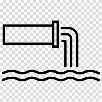 Industrial waste, oil spill, pipe, sewage, water pollution icon