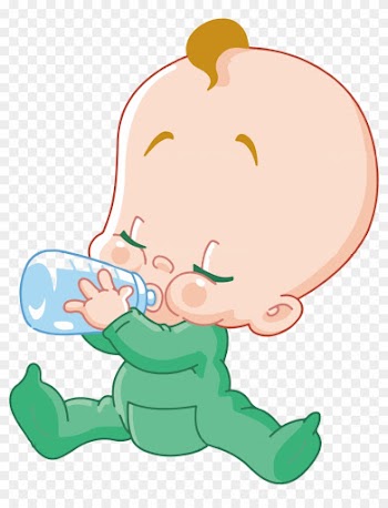 Infant Baby Bottle Cartoon Child - Cartoon Baby With Bottle