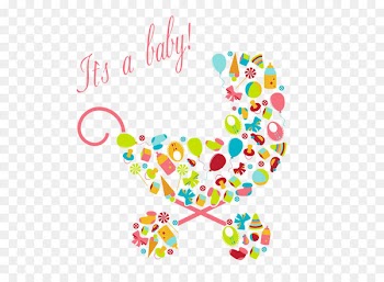Infant Baby shower Mother Baby announcement Illustration - Baby consisting of baby car 