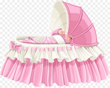 Infant bed Child Stock photography Clip art - Cute cartoon baby carriage 