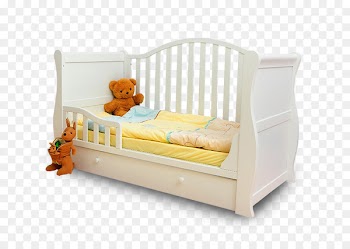 Infant bed Child - White single child bed with guardrail 