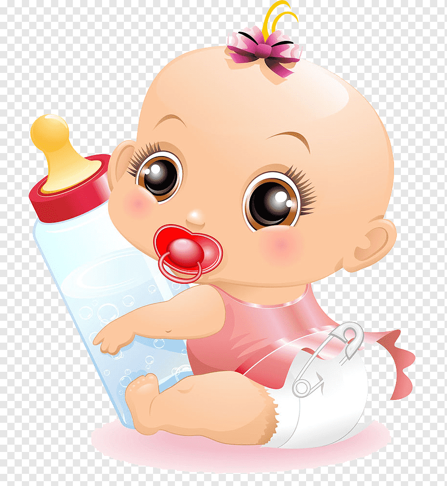 Infant Child Baby bottle Baby food, baby, baby holding feeding bottle illustration, comics, baby Announcement Card, child png