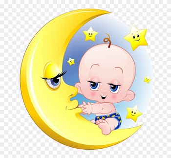 Infant Child Moon Cartoon - Baby In A Moon Cartoon