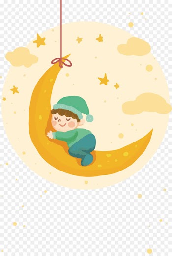 Infant Child Moon - Cartoon moon sleep 