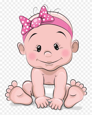 Infant Girl Cartoon Illustration - Cute Cartoon Baby Girl