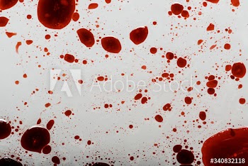 Infectious coronavirus blood splatter
