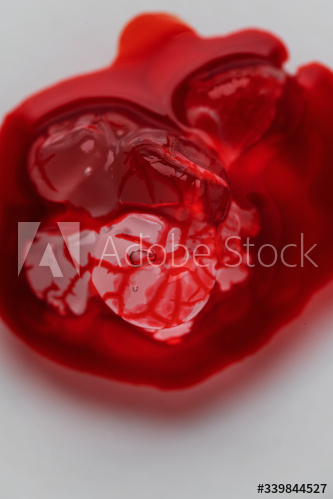 Infectious coronavirus blood stain macro photography