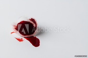 Infectious coronavirus bloody cotton ball