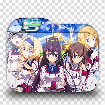 Infinite Stratos Anime Folder Icon, five female anime characters graphic folder illustration transparent background PNG clipart