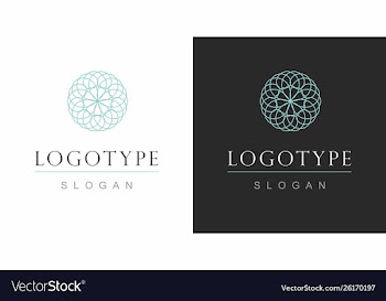 Infinity abstract blue round flower logo vector image