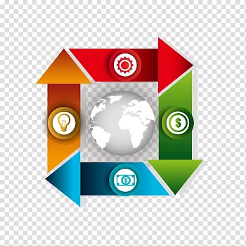 Infographic Arrow, colored arrows and Earth transparent background PNG clipart