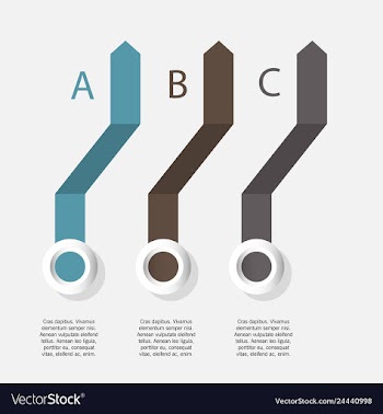 Infographic arrows with 3 step up options and vector image