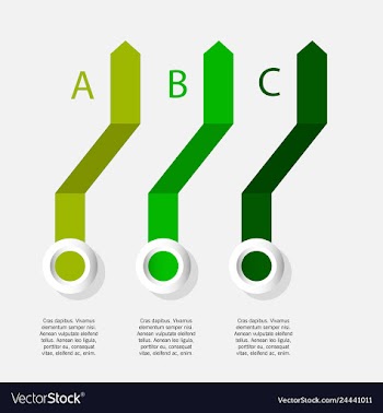 Infographic arrows with 3 step up options and vector image