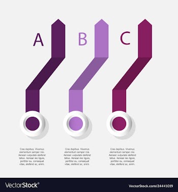 Infographic arrows with 3 step up options and vector image