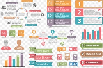 Infographic Bar chart Diagram - Multicolored vector graphic design material information PPT 