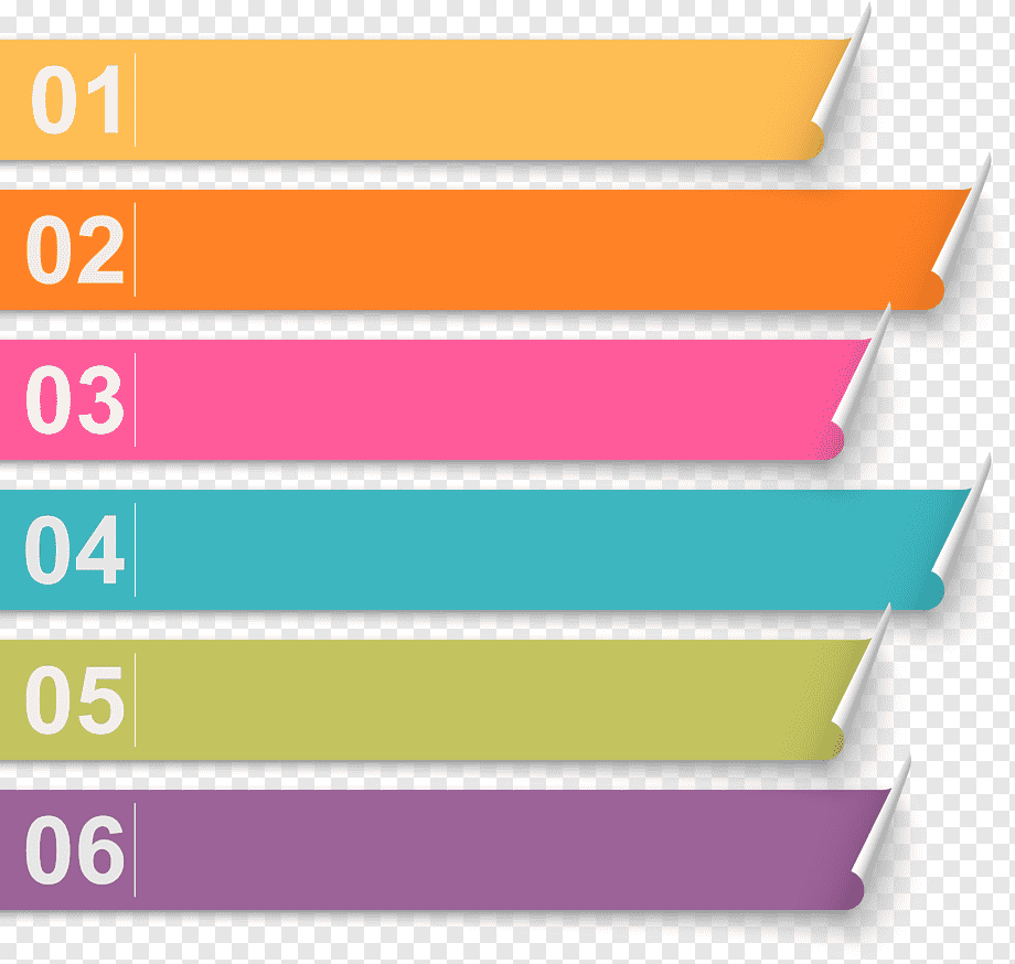Infographic Icon, PPT title sequence, six assorted color paper, template, angle, text png