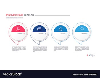 Infographic process chart template four vector image