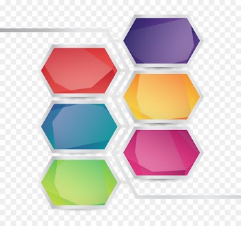 Infographic Template Download - Color polygon border block chain PNG picture 