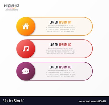  					Infographic template with 3 options design vector image														