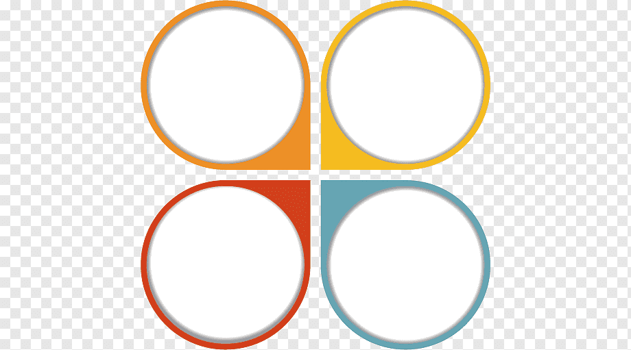 Information Infographic, Infographic, four round orange, yellow, red, and teal illustration, text, business, data png
