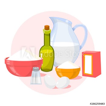 Ingredients for homemade tasty pancake
