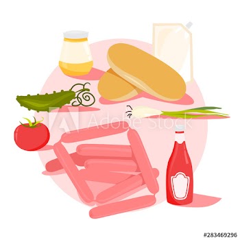 Ingredients for hot dog