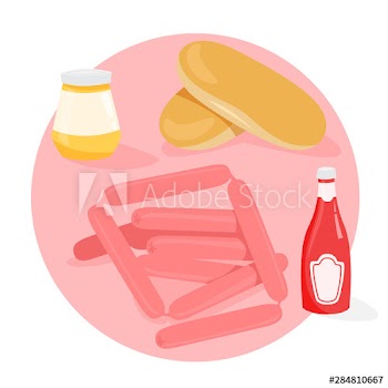 Ingredients for hot dog