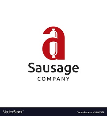 Initial a sausage logo design vector image