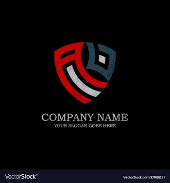 Initial av letter logo inspiration vintage shield vector image