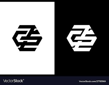 Initial clean and minimal zg logo vector image