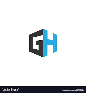 initial gh lettering logo design