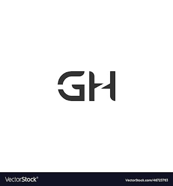 initial gh lettering logo design