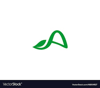 initial letter a and leaf logo design template