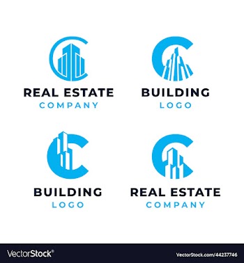 initial letter c with architecture city building