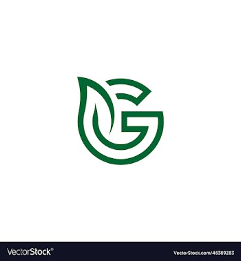initial letter g with leaf modern logo green leaf