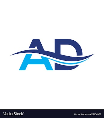 Initial letter logo ad with a wave vector image
