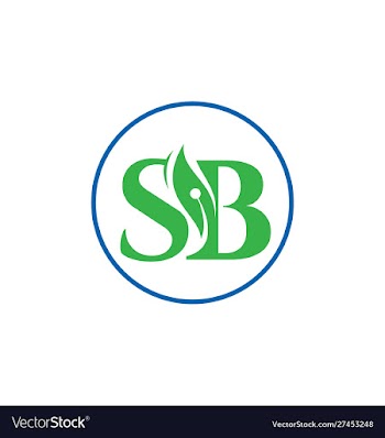 Initial letter logo sb with leaf vector image