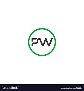 initial letter pw logo template