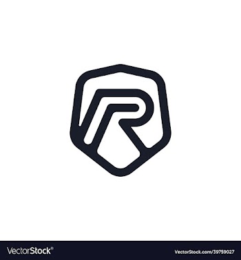 initial letter r shield logo design