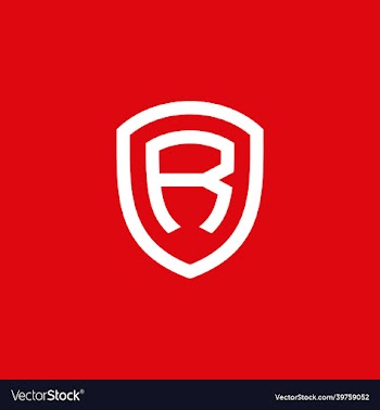 initial letter r shield strong logo design