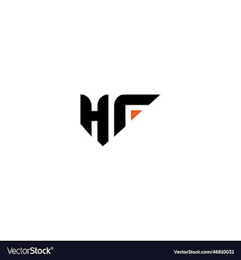 initial linked letter hf logo design