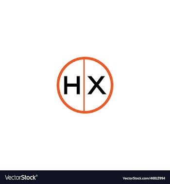 initial linked letter hx logo design