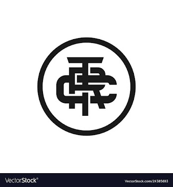 Initial monogram trc logo design vector image