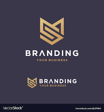 initial ms shield shape gold monogram logo