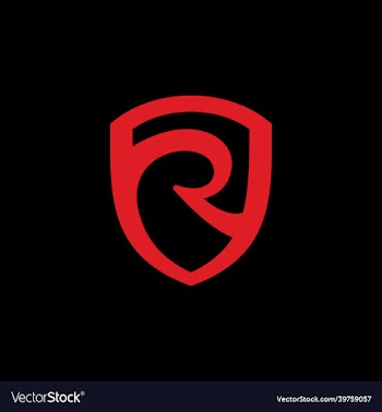 initial r shield safe secure logo design