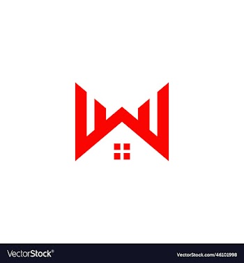 initial w letter w with home logo design